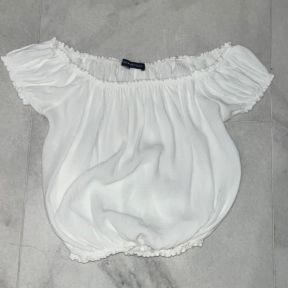 Brandy Melville Off-The-Shoulder White Top